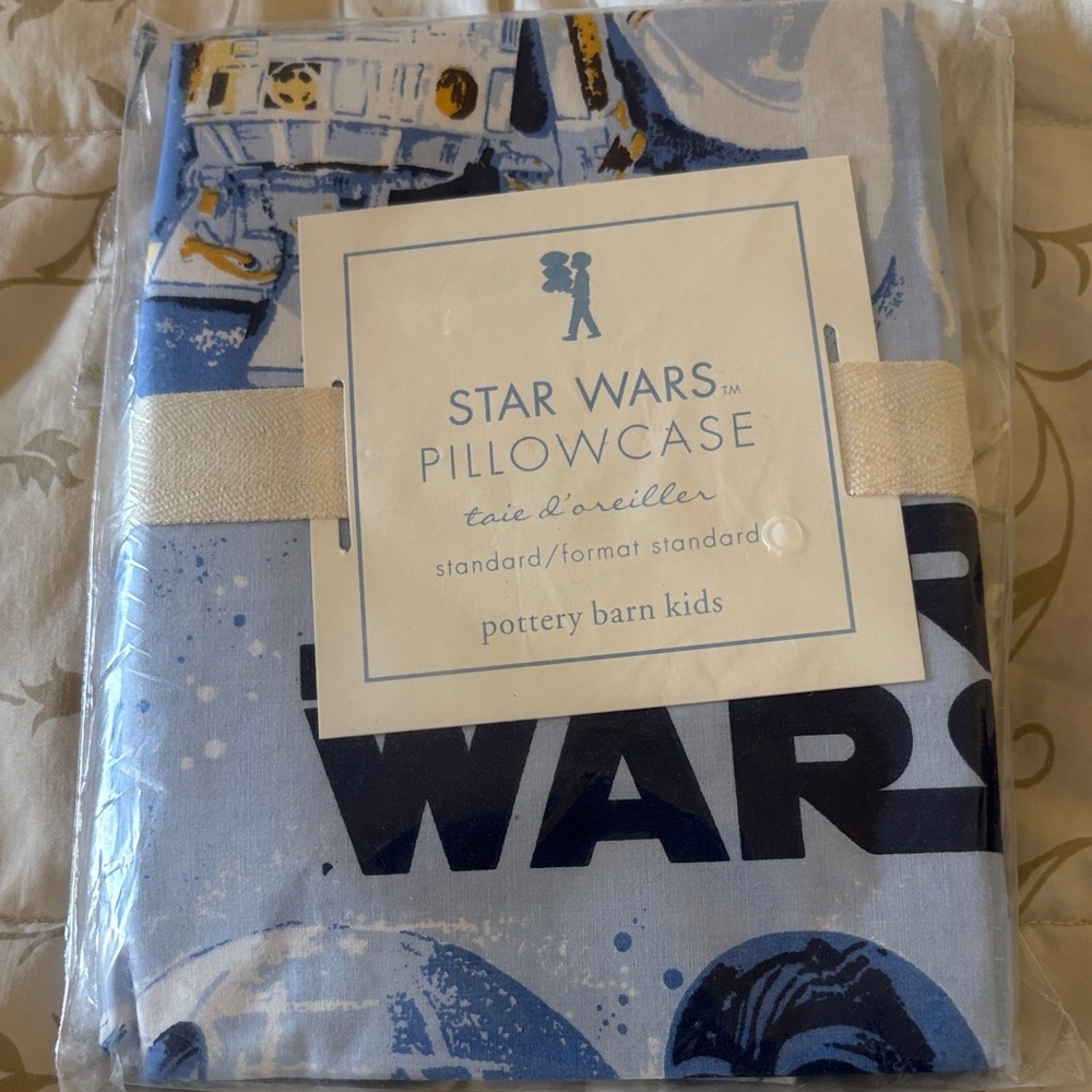Pottery Barn Kids Star Wars Pillowcase - Light Blue and Navy